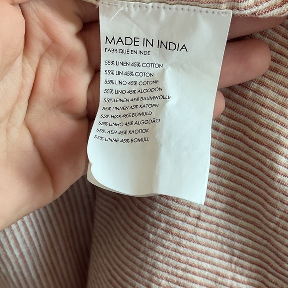 Club Monaco Striped Orange and White Button Down Top - Picture 8 of 8